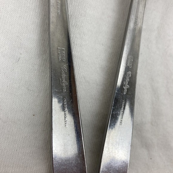 Ecko Eterna Carolyn Stainless Textured Roses Stainless Lot 2 Serving Spoon 8 1/2 - Picture 5 of 9